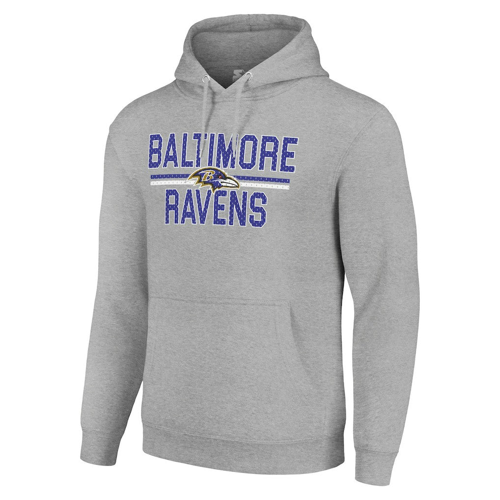 Starter Unisex Team Mesh Print Graphic Tri-Blend Pullover Hoodie - Baltimore Ravens Hoodies