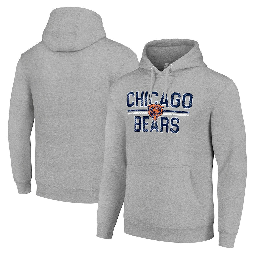 Starter Unisex Team Mesh Print Graphic Tri-Blend Pullover Hoodie - Chicago Bears Hoodies