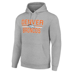 Starter Unisex Team Mesh Print Graphic Tri-Blend Pullover Hoodie - Denver Broncos Hoodies