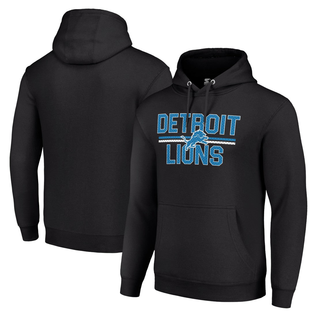 Starter Unisex Team Mesh Print Graphic Tri-Blend Pullover Hoodie - Detroit Lions Hoodies