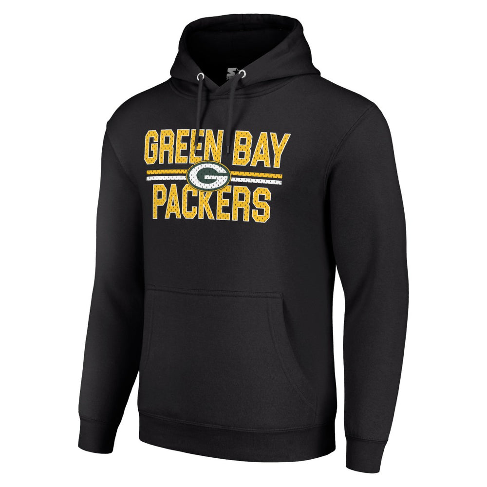 Starter Unisex Team Mesh Print Graphic Tri-Blend Pullover Hoodie - Green Bay Packers Hoodies
