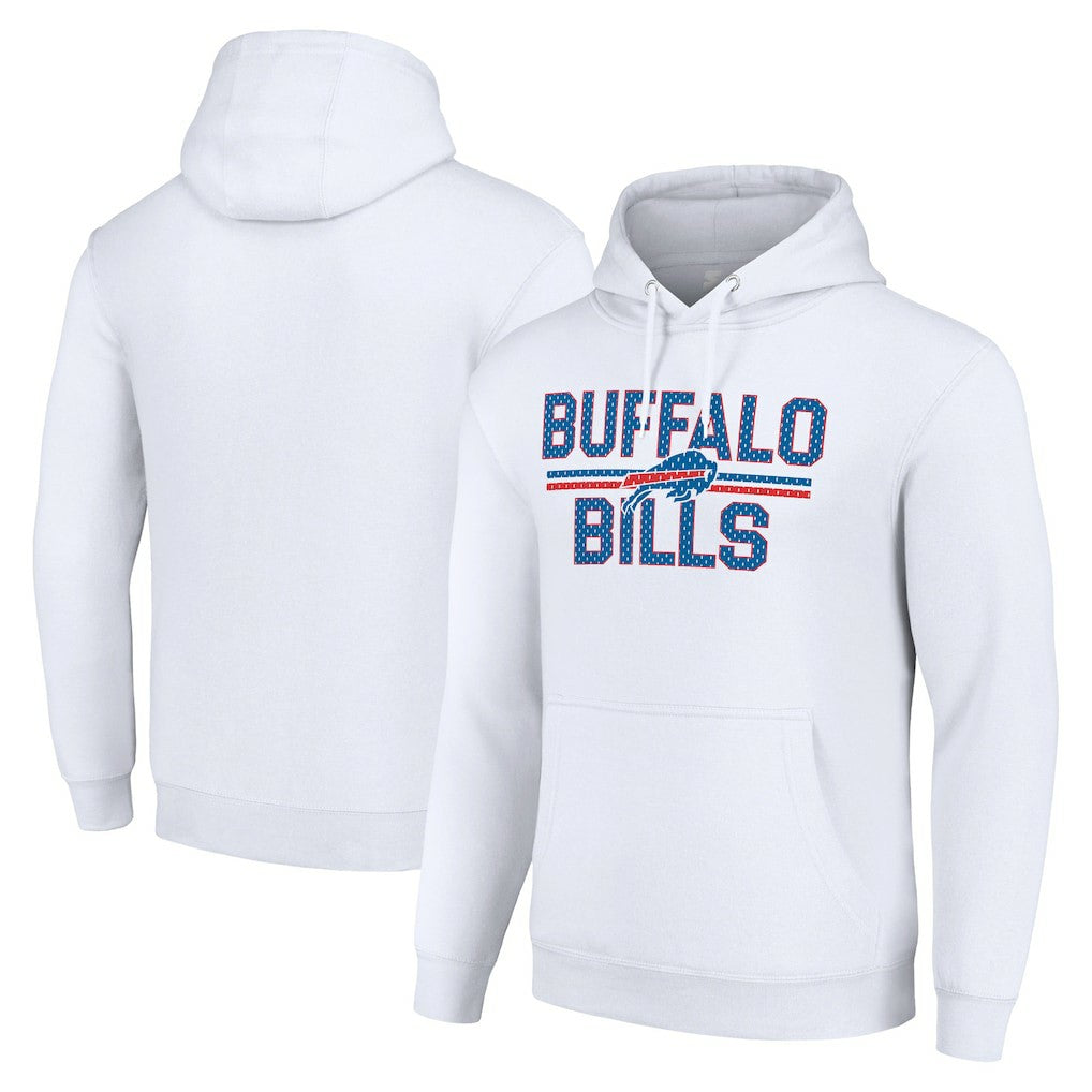 Starter Unisex Team Mesh Print Graphic Tri-Blend Pullover Hoodie - Buffalo Bills Hoodies