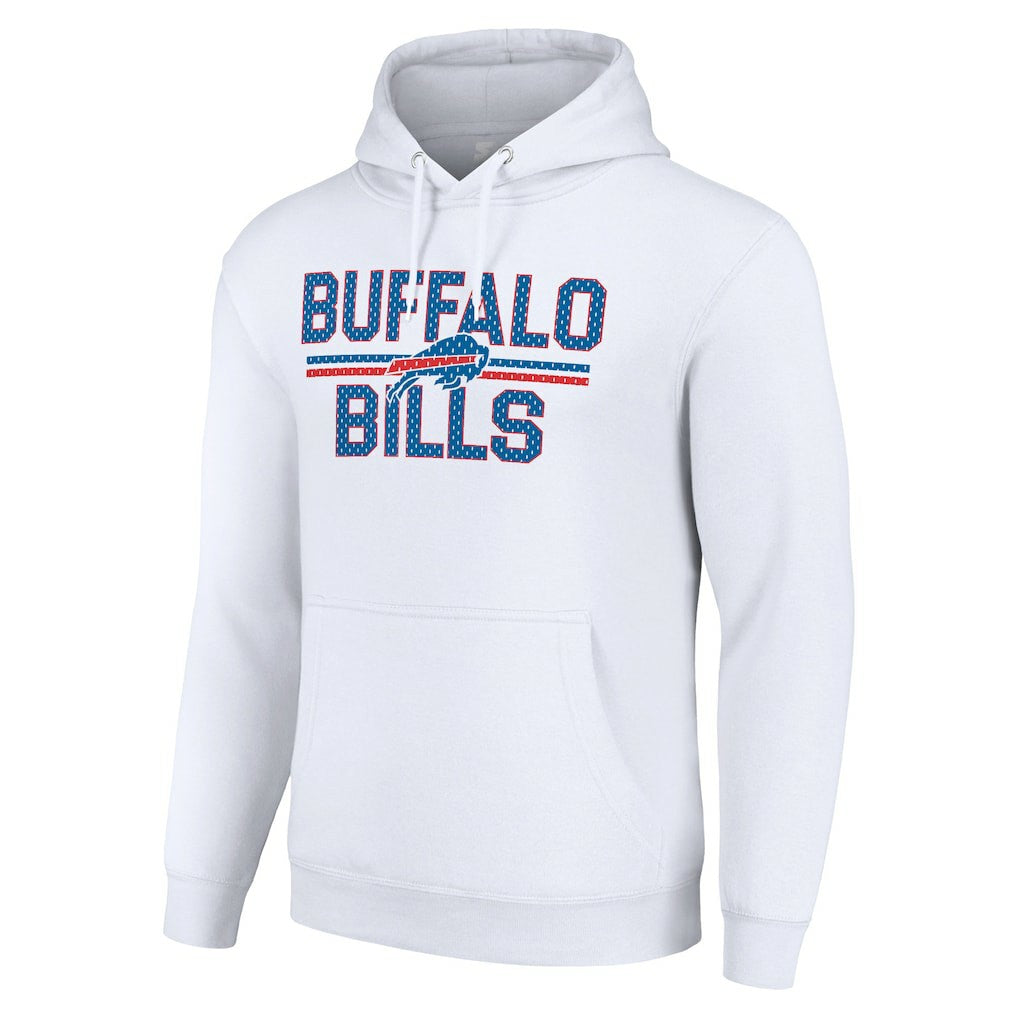 Starter Unisex Team Mesh Print Graphic Tri-Blend Pullover Hoodie - Buffalo Bills Hoodies