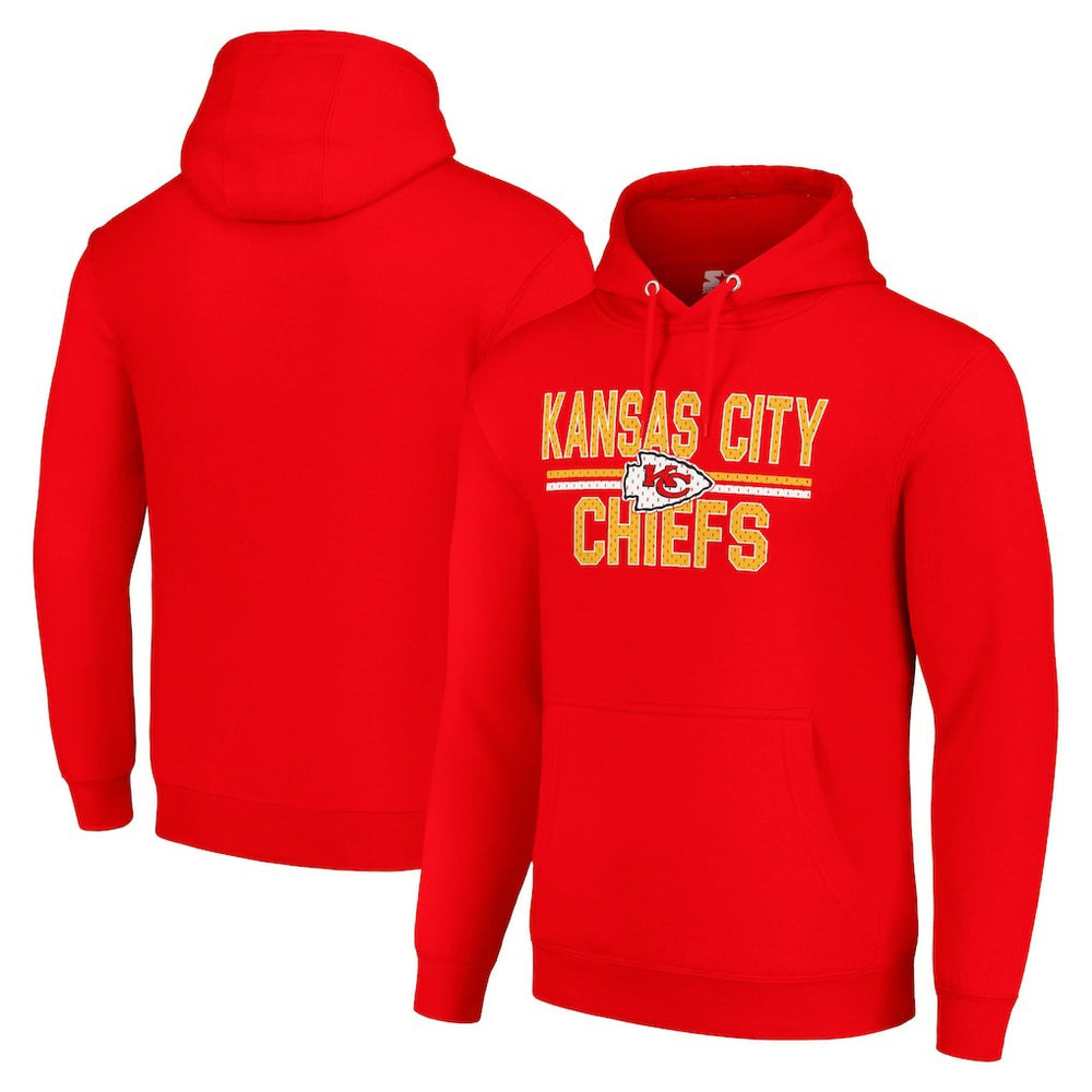 Starter Unisex Team Mesh Print Graphic Tri-Blend Pullover Hoodie - Kansas City Chiefs Hoodies