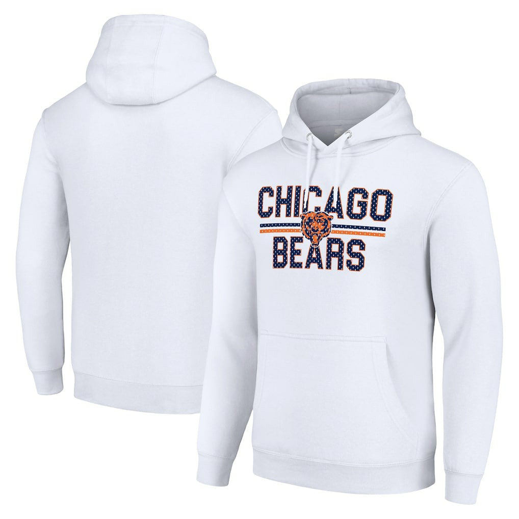 Starter Unisex Team Mesh Print Graphic Tri-Blend Pullover Hoodie - Chicago Bears Hoodies