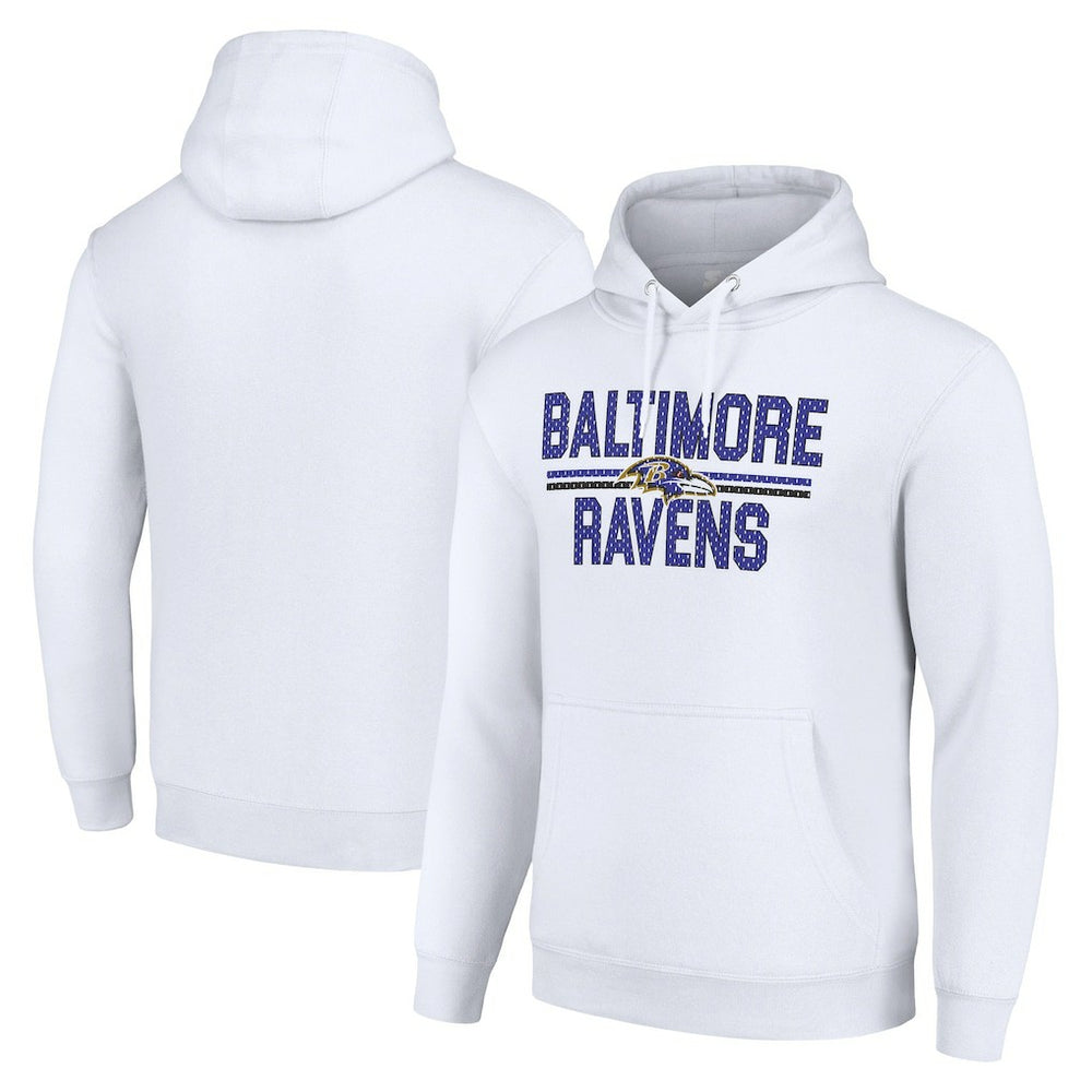 Starter Unisex Team Mesh Print Graphic Tri-Blend Pullover Hoodie - Baltimore Ravens Hoodies