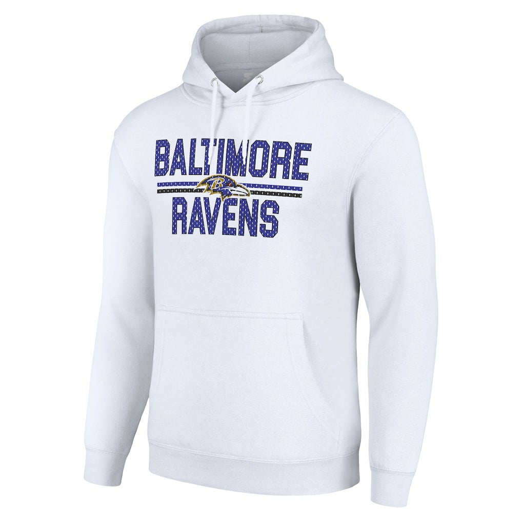 Starter Unisex Team Mesh Print Graphic Tri-Blend Pullover Hoodie - Baltimore Ravens Hoodies
