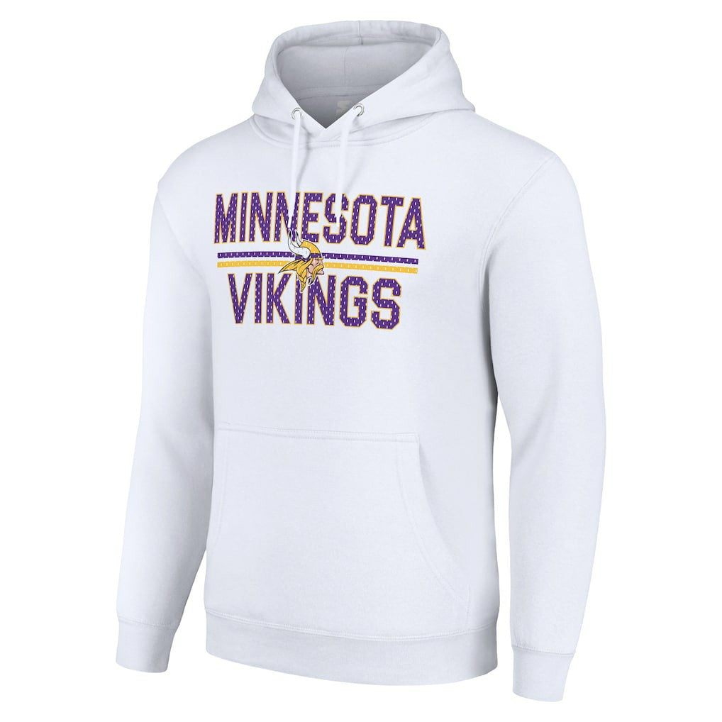 Starter Unisex Team Mesh Print Graphic Tri-Blend Pullover Hoodie - Minnesota Vikings Hoodies