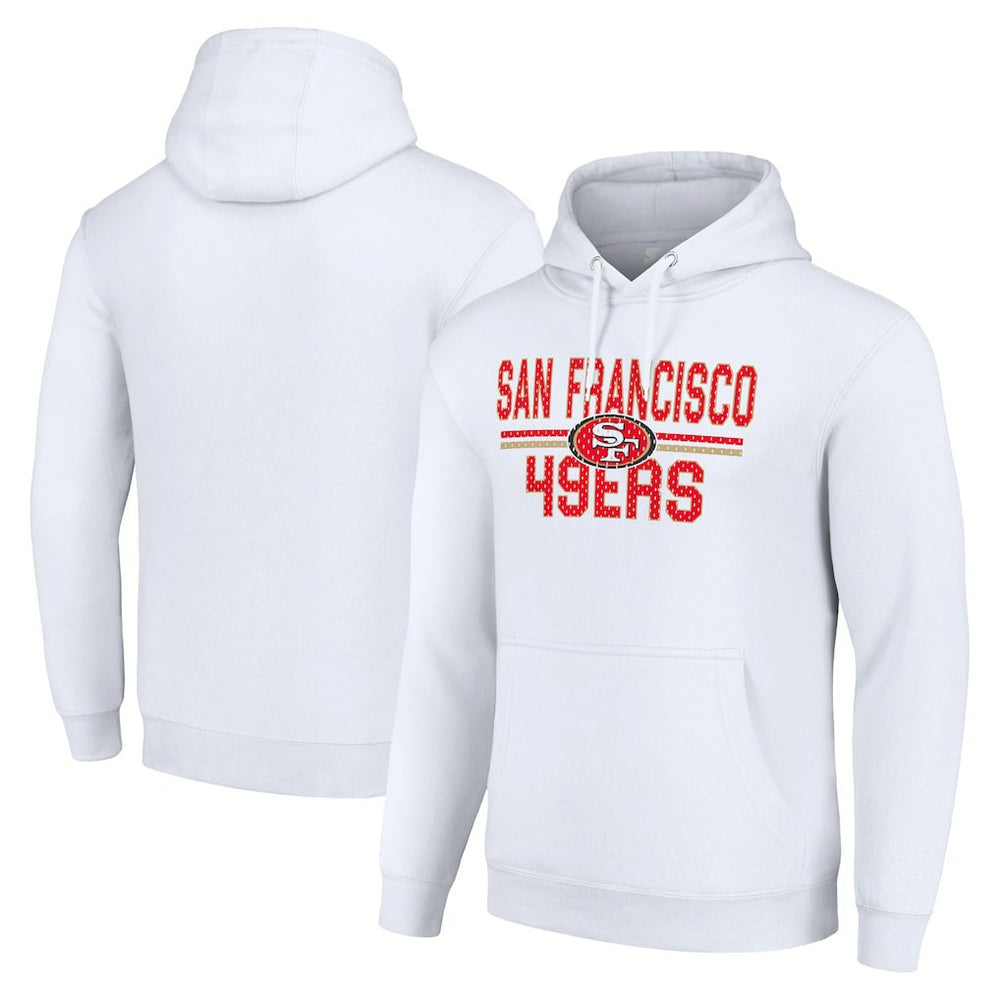 Starter Unisex Team Mesh Print Graphic Tri-Blend Pullover Hoodie - San Francisco 49ers Hoodies