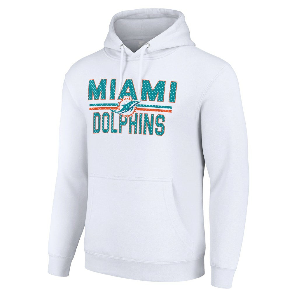 Starter Unisex Team Mesh Print Graphic Tri-Blend Pullover Hoodie - Miami Dolphins Hoodies