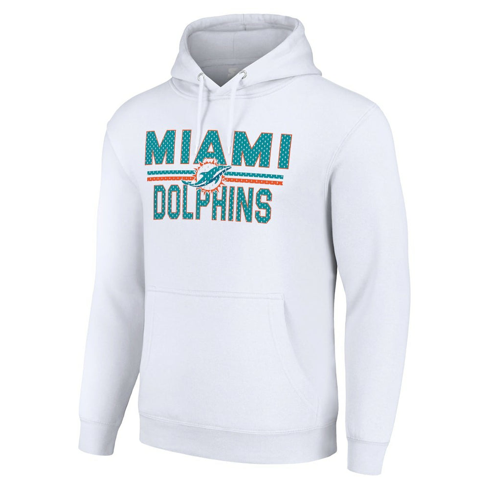 Starter Unisex Team Mesh Print Graphic Tri-Blend Pullover Hoodie - Miami Dolphins Hoodies