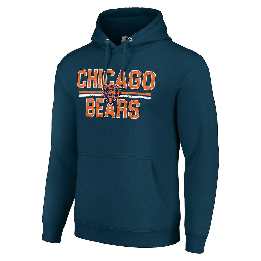 Starter Unisex Team Mesh Print Graphic Tri-Blend Pullover Hoodie - Chicago Bears Hoodies