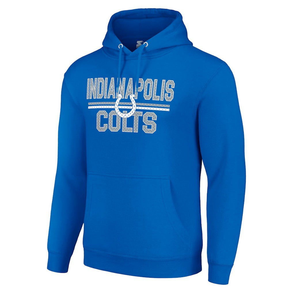 Starter Unisex Team Mesh Print Graphic Tri-Blend Pullover Hoodie - Indianapolis Colts Hoodies