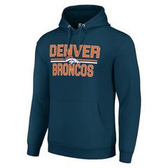 Starter Unisex Team Mesh Print Graphic Tri-Blend Pullover Hoodie - Denver Broncos Hoodies