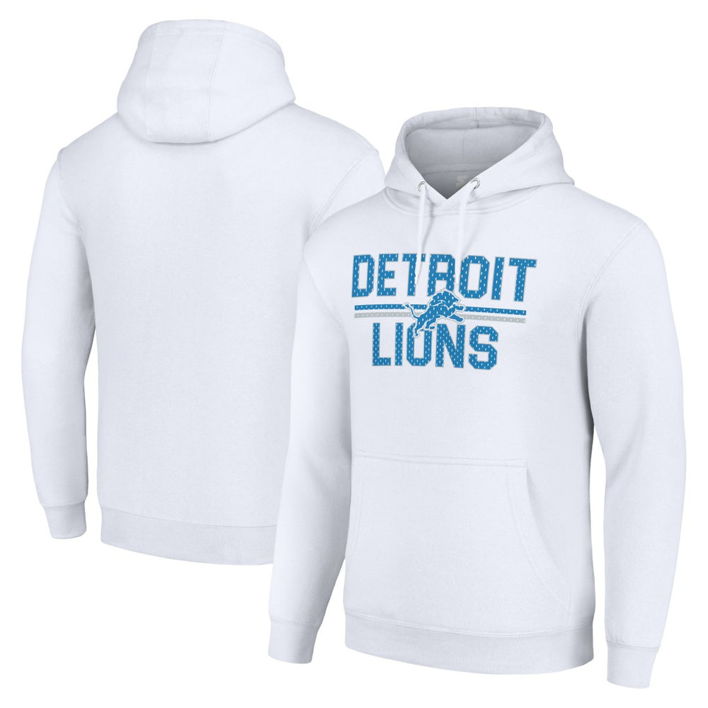 Starter Unisex Team Mesh Print Graphic Tri-Blend Pullover Hoodie - Detroit Lions Hoodies
