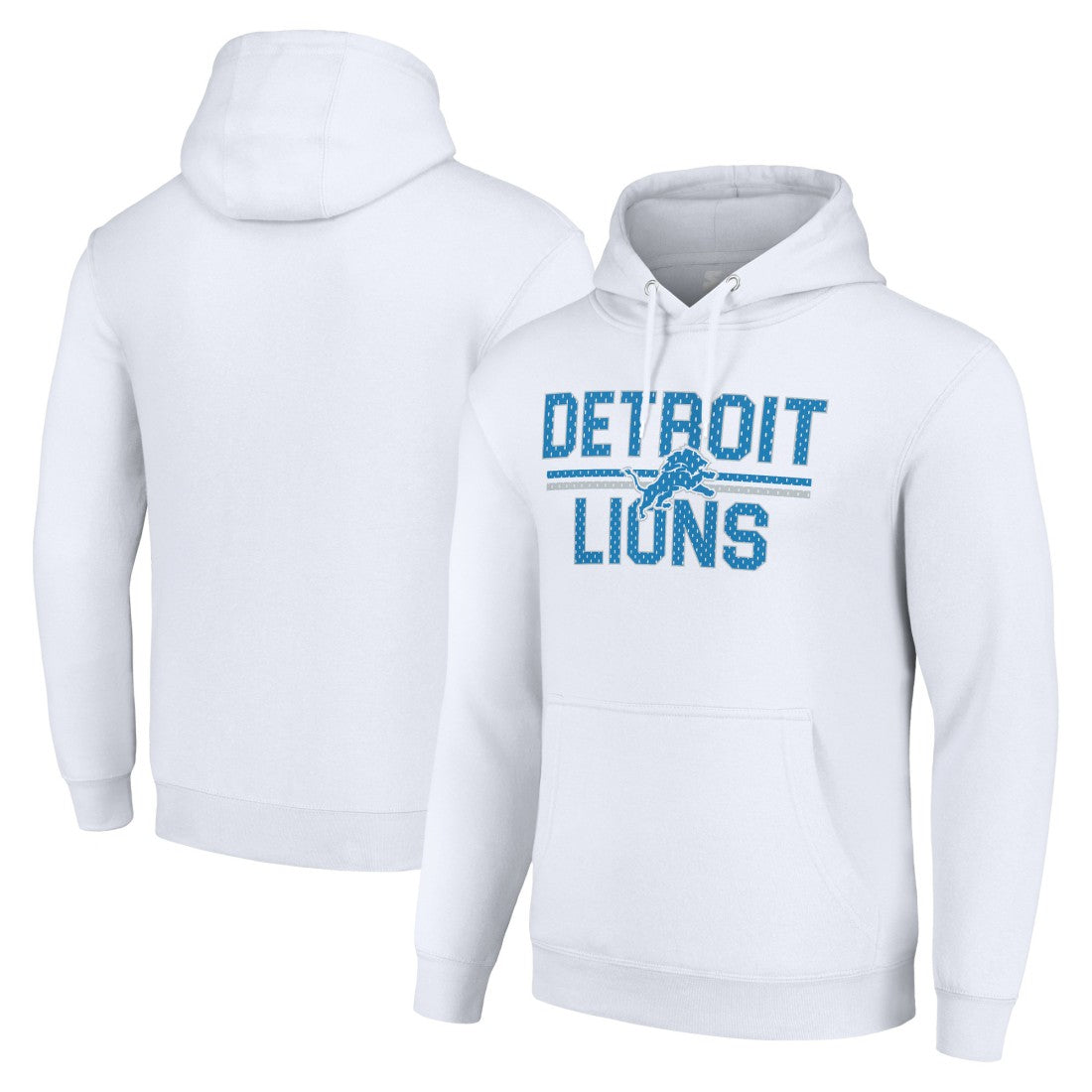 Starter Unisex Team Mesh Print Graphic Tri-Blend Pullover Hoodie - Detroit Lions Hoodies