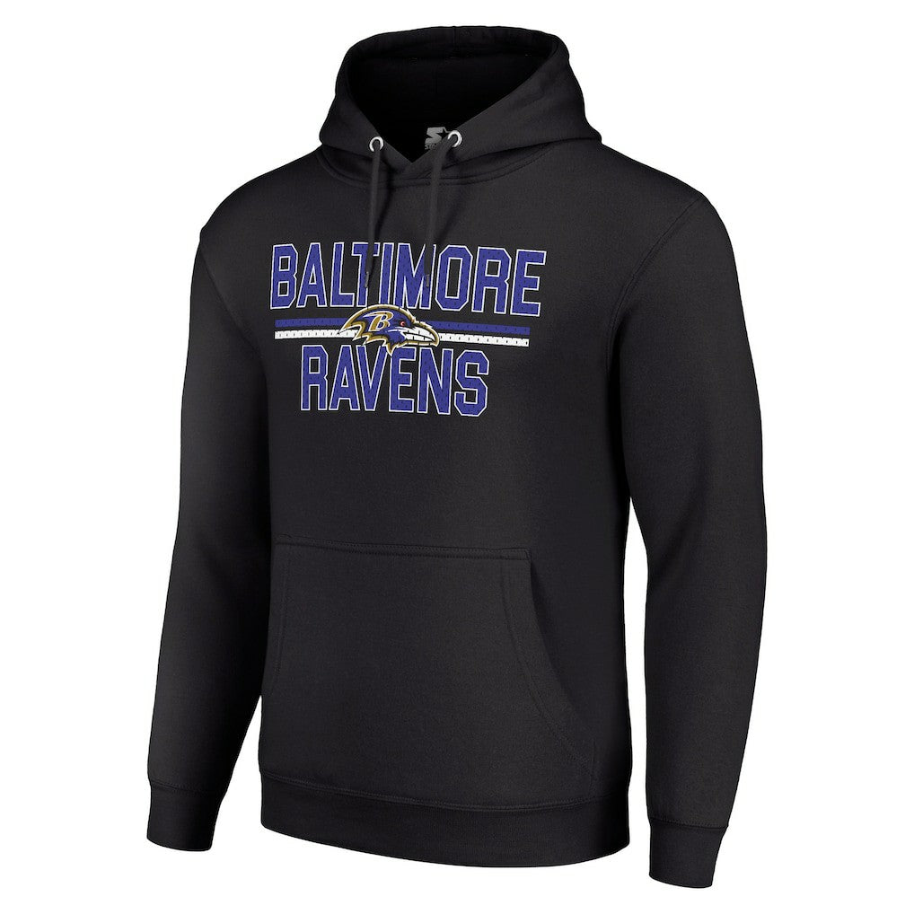 Starter Unisex Team Mesh Print Graphic Tri-Blend Pullover Hoodie - Baltimore Ravens Hoodies