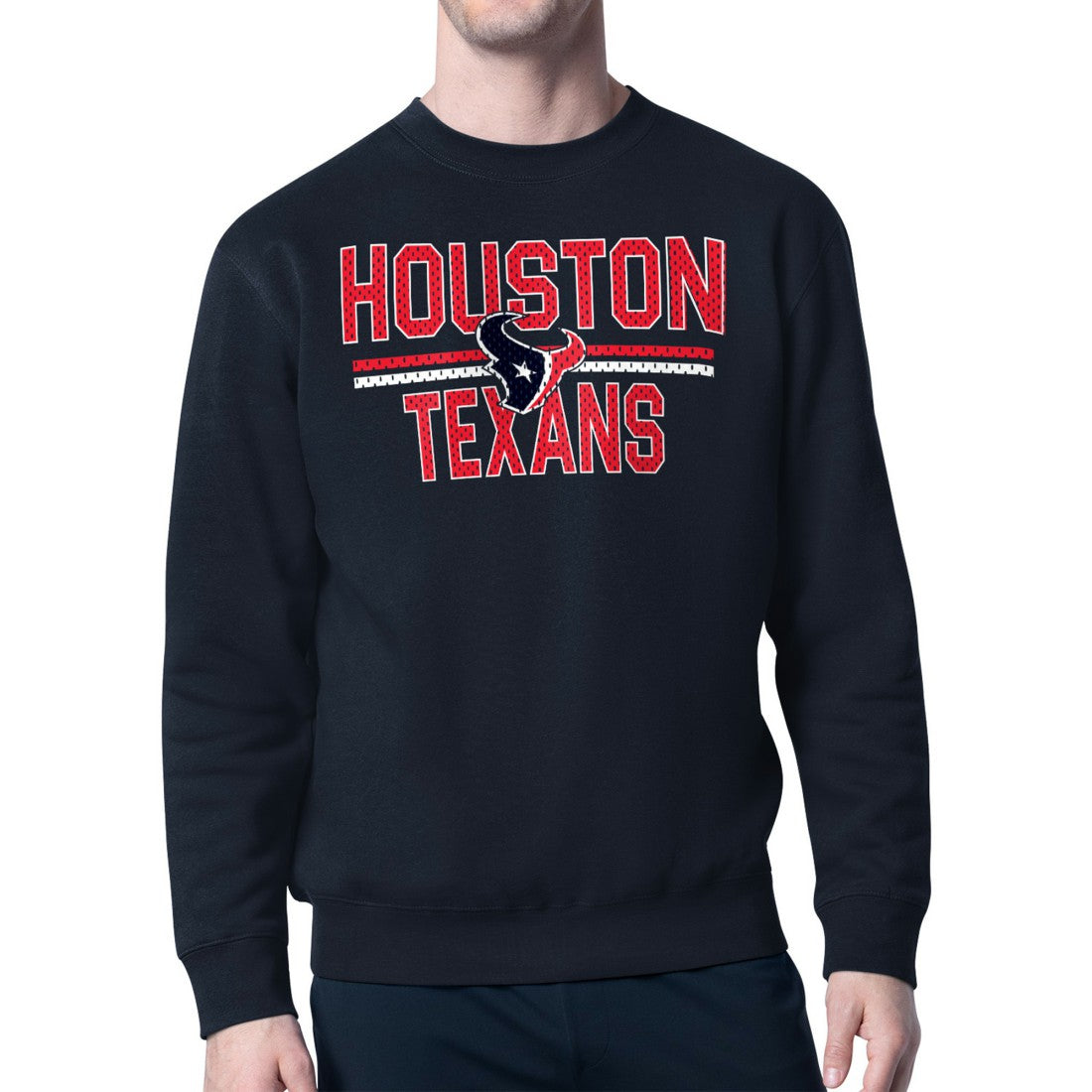 Starter Team Mesh Print Graphic Pullover Sweatshirt - Houston Texans Pullover
