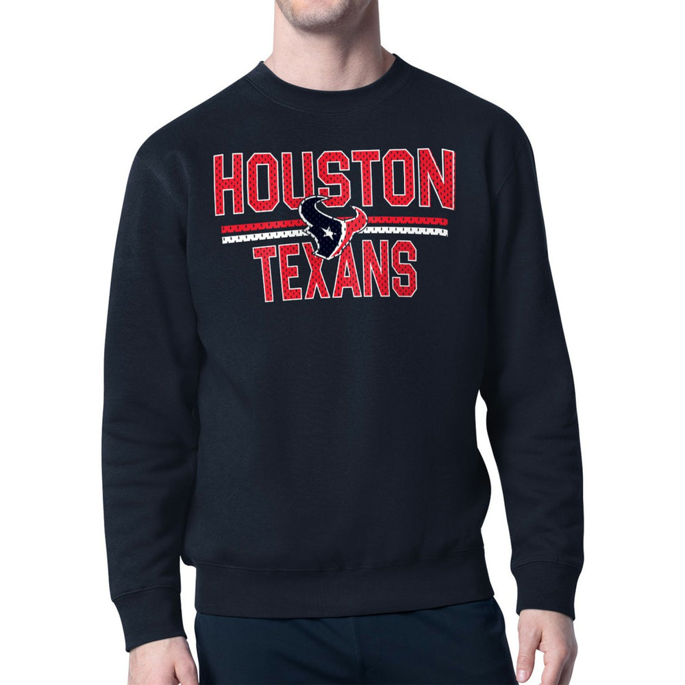 Starter Team Mesh Print Graphic Pullover Sweatshirt - Houston Texans Pullover