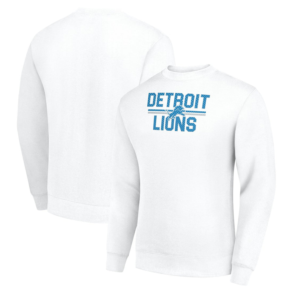 Starter Team Mesh Print Graphic Pullover Sweatshirt - Detroit Lions Pullover