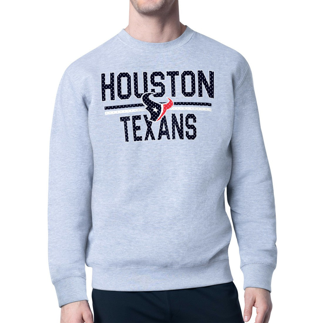 Starter Team Mesh Print Graphic Pullover Sweatshirt - Houston Texans Pullover