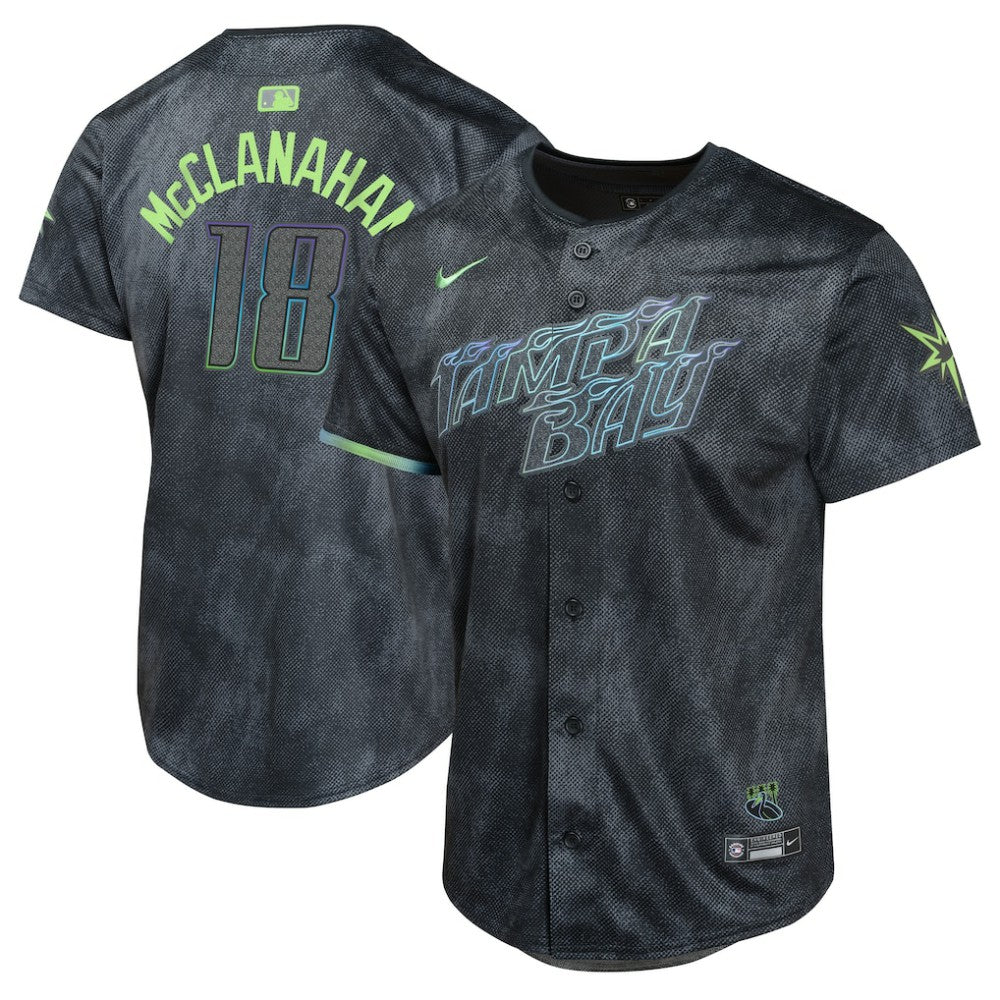 Charcoal Shane McClanahan Tampa Bay Rays Nike Youth 2024 City Connect Limited Player Jersey