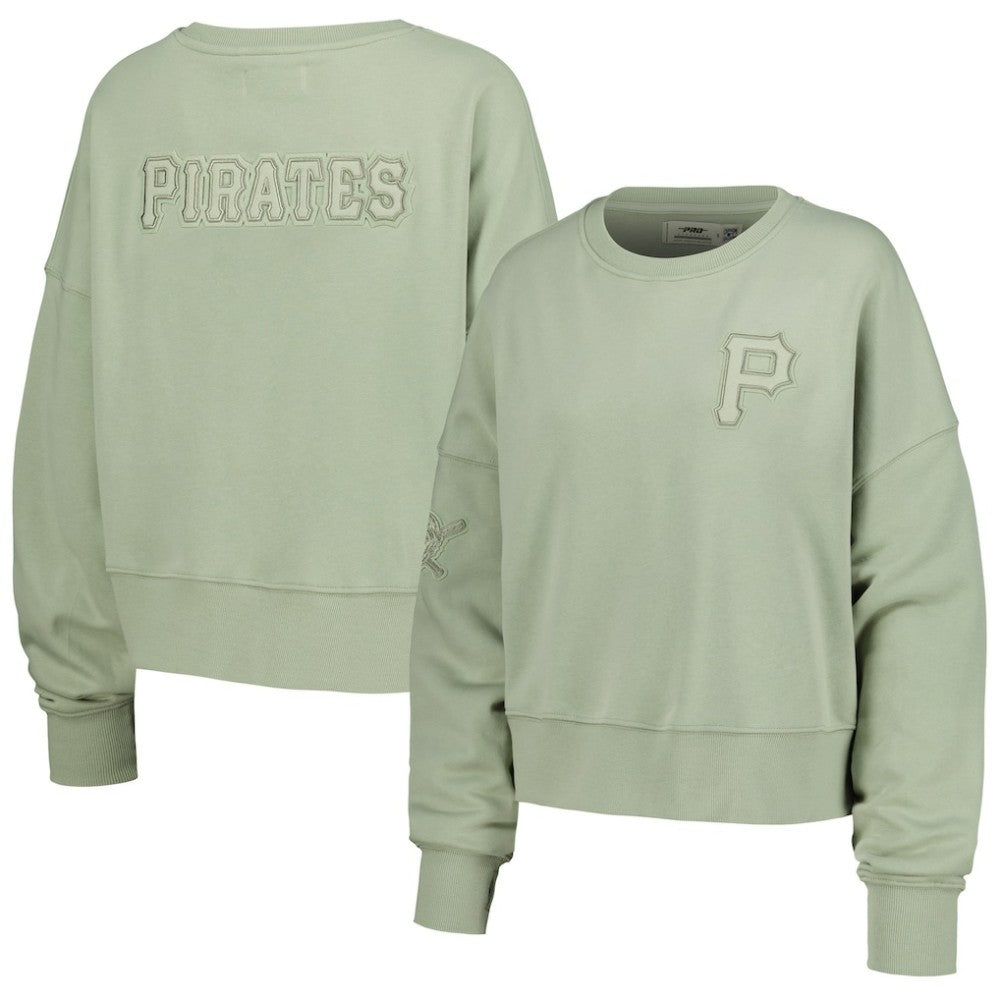 Green Pittsburgh Pirates Pro Standard Women's Neutral Oversized Boxy Cropped Pullover Sweatshirt
