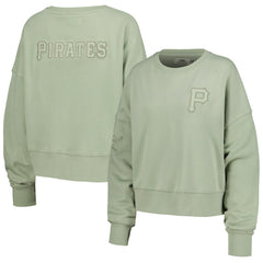Green Pittsburgh Pirates Pro Standard Women's Neutral Oversized Boxy Cropped Pullover Sweatshirt