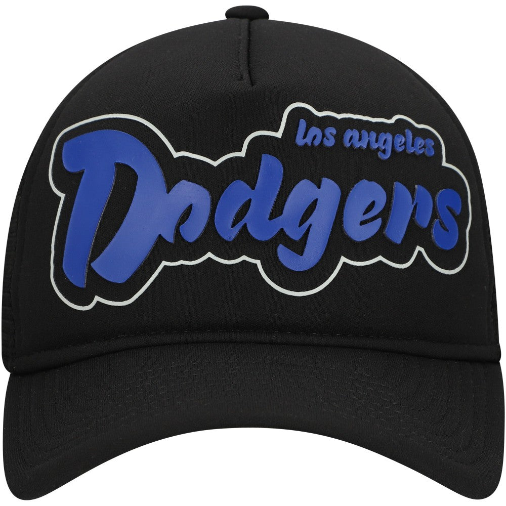 Black Los Angeles Dodgers New Era Retro Bold A-Frame Trucker 9FORTY Adjustable Hat