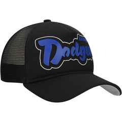 Black Los Angeles Dodgers New Era Retro Bold A-Frame Trucker 9FORTY Adjustable Hat