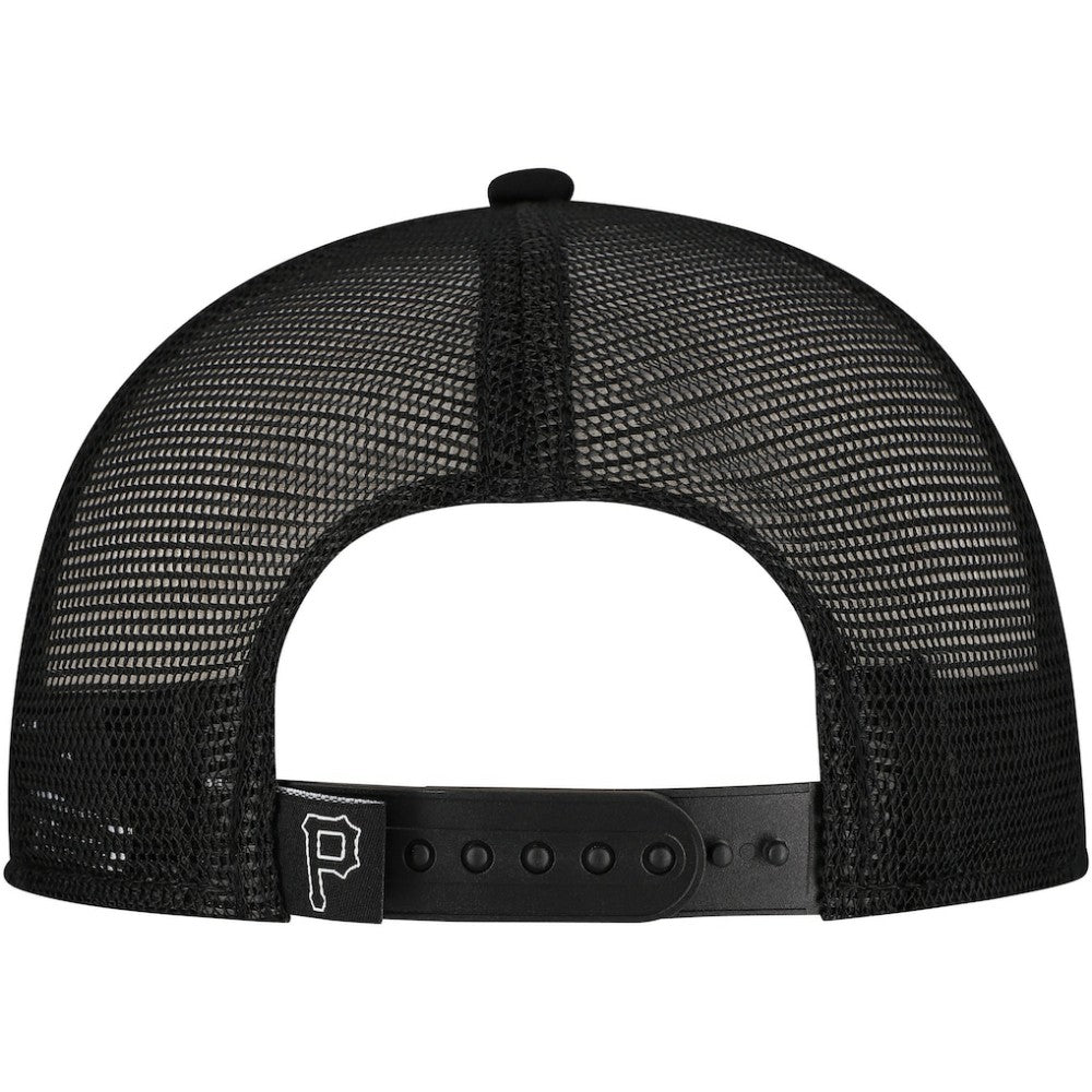 Black Pittsburgh Pirates New Era Retro Bold A-Frame Trucker 9FORTY Adjustable Hat