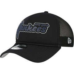 Black New York Yankees New Era Retro Bold A-Frame Trucker 9FORTY Adjustable Hat