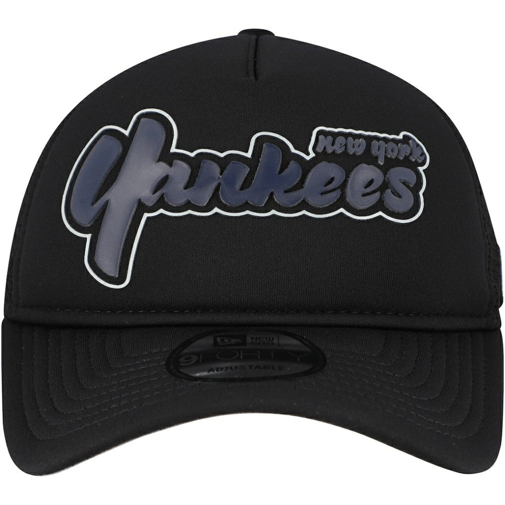 Black New York Yankees New Era Retro Bold A-Frame Trucker 9FORTY Adjustable Hat