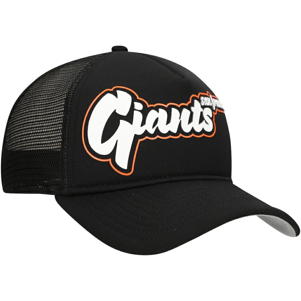 Black San Francisco Giants New Era Retro Bold A-Frame Trucker 9FORTY Adjustable Hat