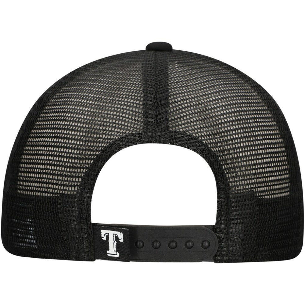 Black Texas Rangers New Era Retro Bold A-Frame Trucker 9FORTY Adjustable Hat