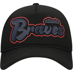Black Atlanta Braves New Era Retro Bold A-Frame Trucker 9FORTY Adjustable Hat