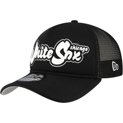 Black Chicago White Sox New Era Retro Bold A-Frame Trucker 9FORTY Adjustable Hat