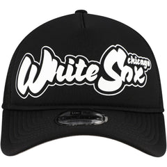 Black Chicago White Sox New Era Retro Bold A-Frame Trucker 9FORTY Adjustable Hat
