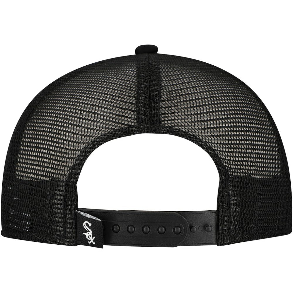 Black Chicago White Sox New Era Retro Bold A-Frame Trucker 9FORTY Adjustable Hat