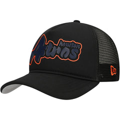 Black Houston Astros New Era Retro Bold A-Frame Trucker 9FORTY Adjustable Hat