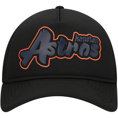 Black Houston Astros New Era Retro Bold A-Frame Trucker 9FORTY Adjustable Hat