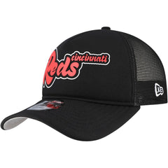 Black Cincinnati Reds New Era Retro Bold A-Frame Trucker 9FORTY Adjustable Hat