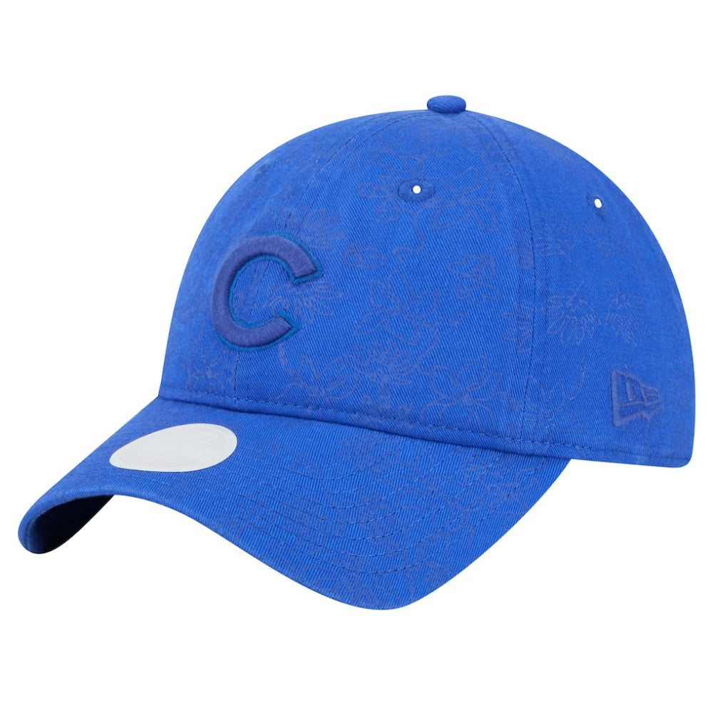 Royal Chicago Cubs New Era Women's Tonal Floral 9TWENTY Adjustable Hat