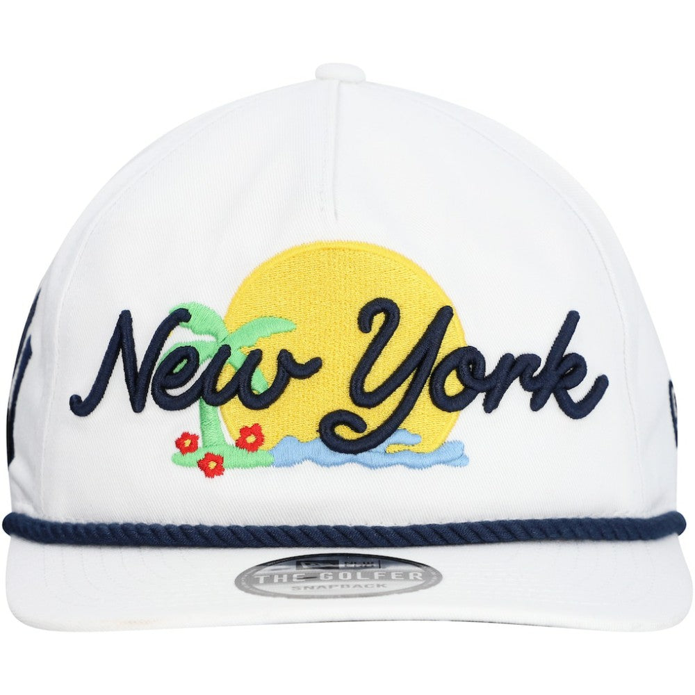 White New York Yankees New Era Paradise Golfer Adjustable Hat