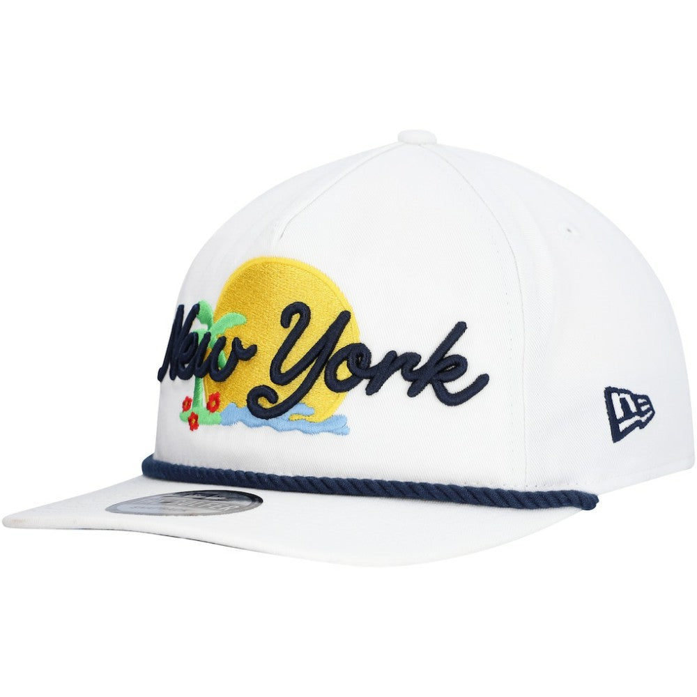 White New York Yankees New Era Paradise Golfer Adjustable Hat