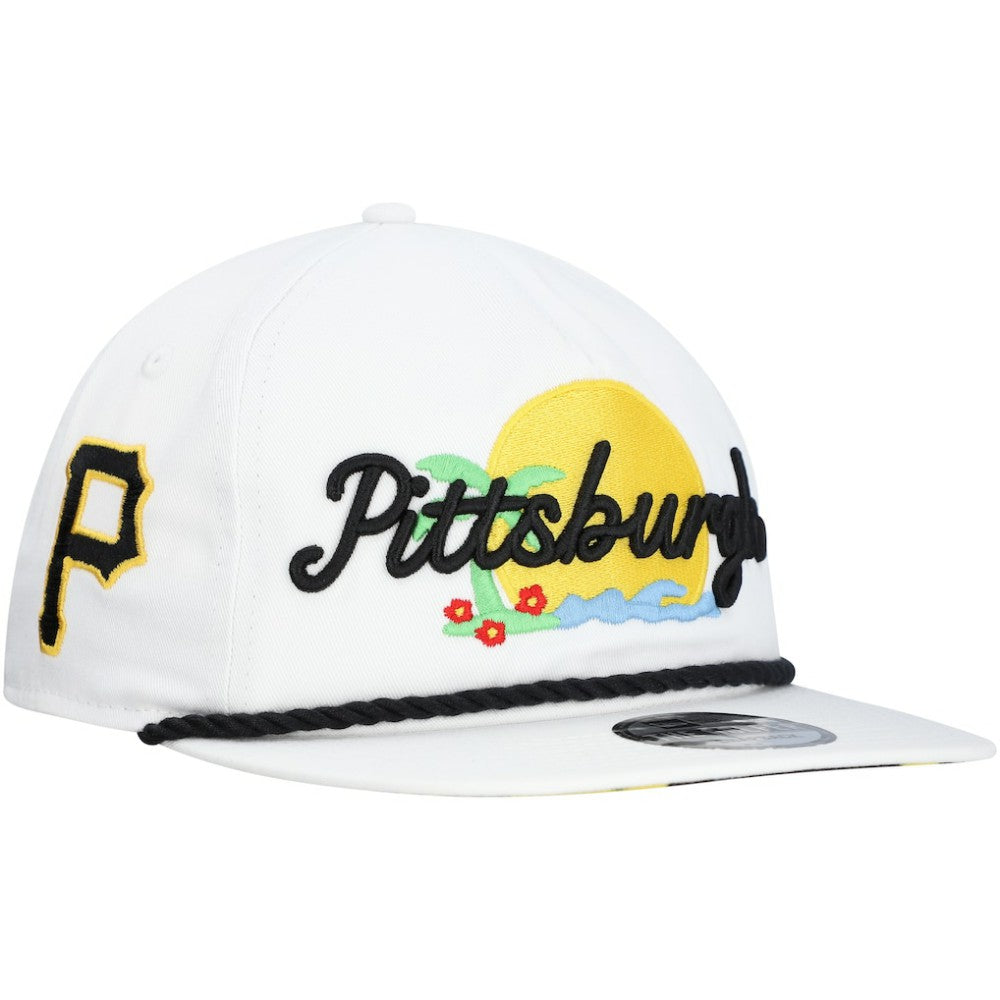 White Pittsburgh Pirates New Era Paradise Golfer Adjustable Hat