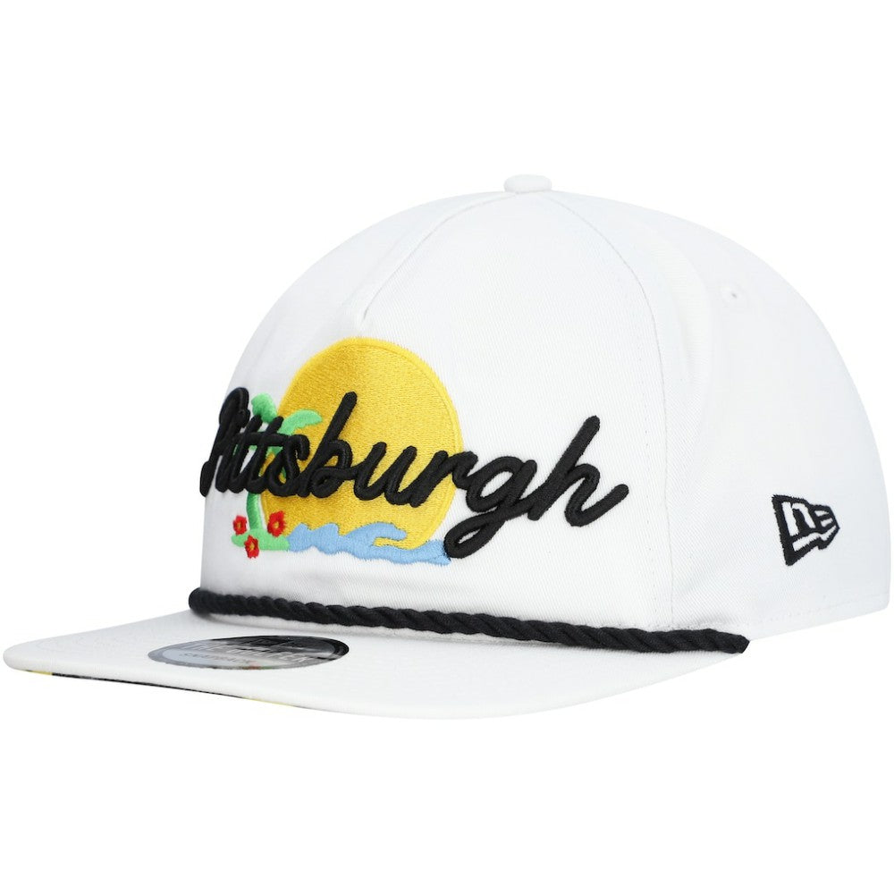 White Pittsburgh Pirates New Era Paradise Golfer Adjustable Hat