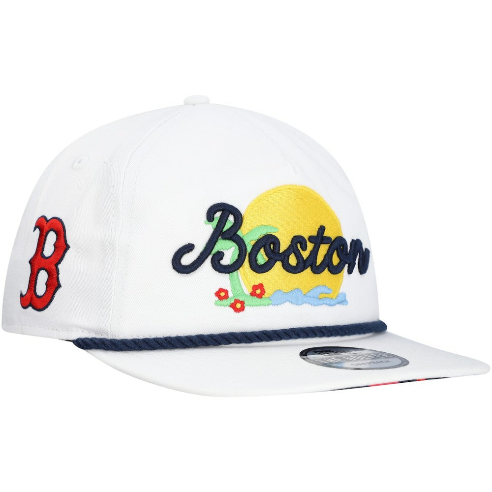 White Boston Red Sox New Era Paradise Golfer Adjustable Hat