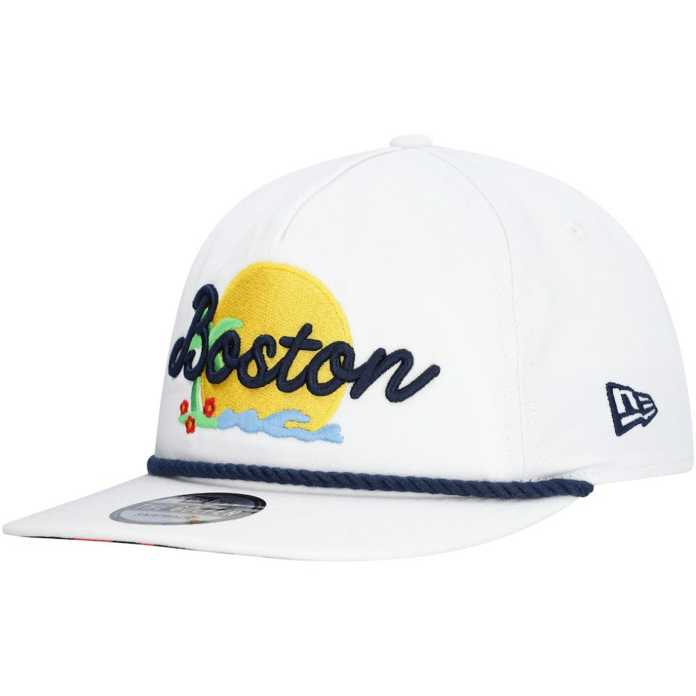 White Boston Red Sox New Era Paradise Golfer Adjustable Hat