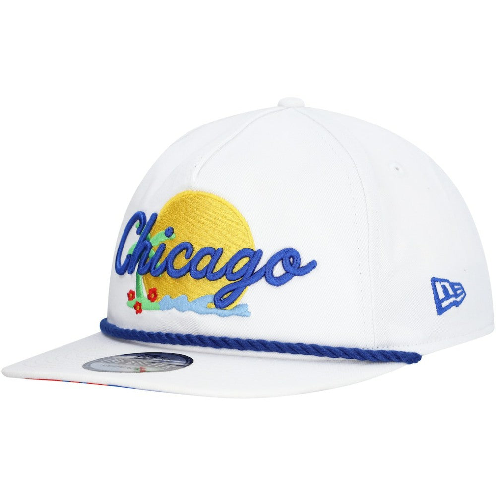 White Chicago Cubs New Era Paradise Golfer Adjustable Hat